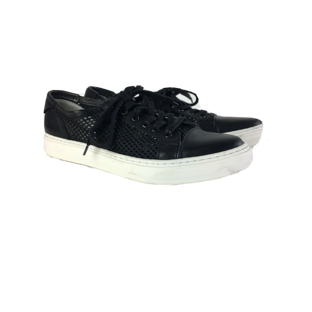 J/Slides W Lacee Black Leather Sneakers Sz 38/Sz 7